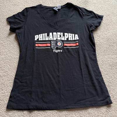 LOT 228L: NHL Philadelphia Flyers Clothing: PJ Pants, Sweat Suit, Polo, Muscle Tees, NWT & More