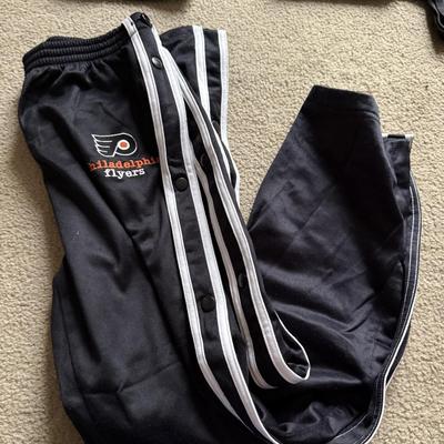 LOT 228L: NHL Philadelphia Flyers Clothing: PJ Pants, Sweat Suit, Polo, Muscle Tees, NWT & More