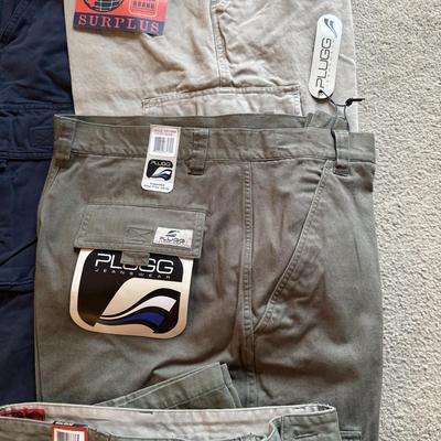 LOT 230L: NWT Nesi Cargo Pants (36R) & NWT Plugg Pants (34/34, 34/32, 34, 33/32)