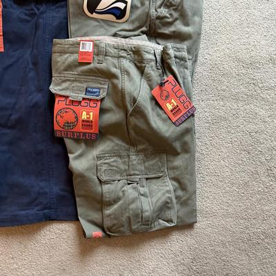 LOT 230L: NWT Nesi Cargo Pants (36R) & NWT Plugg Pants (34/34, 34/32, 34, 33/32)