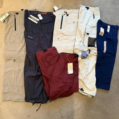 LOT 234L: NWT Gap Kids Size 7 Easy Fit Pants w/ Cargo Pants, Some Convertible: Silvertab (S34, M32), Plugg Tech (M), Convertible Wear...