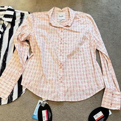LOT 235L: NWT Ladies' Luella Collared Shirts, G. Lance Petite Sheer Shirts & Men's Route 66 Denim Button Up (Large)