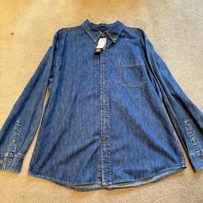 LOT 235L: NWT Ladies' Luella Collared Shirts, G. Lance Petite Sheer Shirts & Men's Route 66 Denim Button Up (Large)