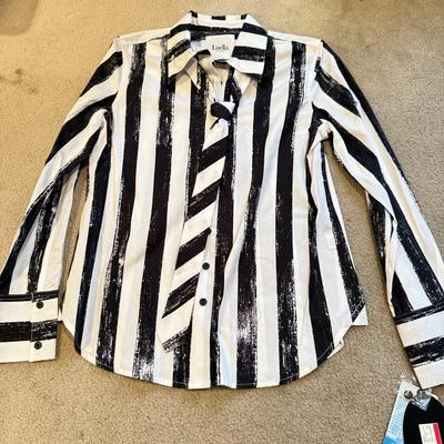 LOT 235L: NWT Ladies' Luella Collared Shirts, G. Lance Petite Sheer Shirts & Men's Route 66 Denim Button Up (Large)