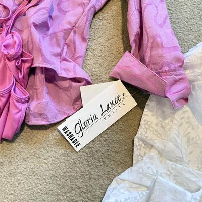 LOT 235L: NWT Ladies' Luella Collared Shirts, G. Lance Petite Sheer Shirts & Men's Route 66 Denim Button Up (Large)