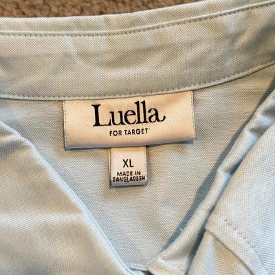 LOT 235L: NWT Ladies' Luella Collared Shirts, G. Lance Petite Sheer Shirts & Men's Route 66 Denim Button Up (Large)