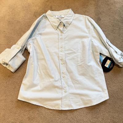 LOT 235L: NWT Ladies' Luella Collared Shirts, G. Lance Petite Sheer Shirts & Men's Route 66 Denim Button Up (Large)