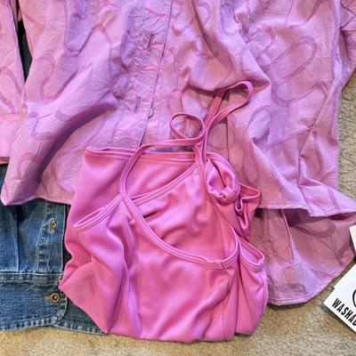 LOT 235L: NWT Ladies' Luella Collared Shirts, G. Lance Petite Sheer Shirts & Men's Route 66 Denim Button Up (Large)