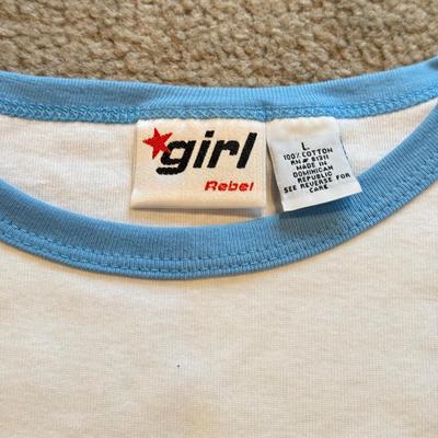 LOT 240B: Glitz 'n Glam: NWT Easily Distracted Girls Tee (L), Size XL Red Sequin Jacket w/ Matching Bowtie, HOPE Beaded Denim Hat,...