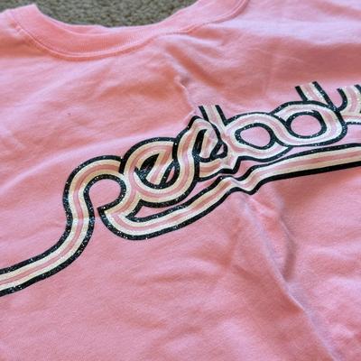 LOT 240B: Glitz 'n Glam: NWT Easily Distracted Girls Tee (L), Size XL Red Sequin Jacket w/ Matching Bowtie, HOPE Beaded Denim Hat,...