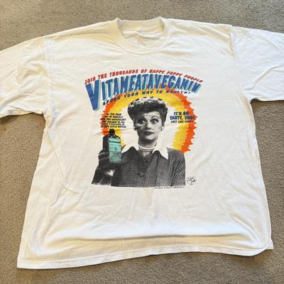 LOT 240B: Glitz 'n Glam: NWT Easily Distracted Girls Tee (L), Size XL Red Sequin Jacket w/ Matching Bowtie, HOPE Beaded Denim Hat,...