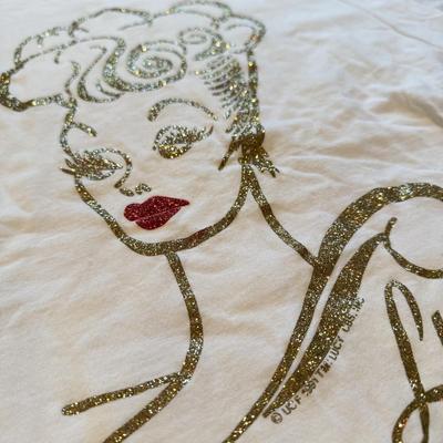 LOT 240B: Glitz 'n Glam: NWT Easily Distracted Girls Tee (L), Size XL Red Sequin Jacket w/ Matching Bowtie, HOPE Beaded Denim Hat,...