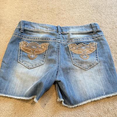 LOT 241B: Z. Cavaricci Crop Jacket (L) & NWT Denim: Angels Hipster Shorts, Mossimo, Cherokee, Seven 7 & More