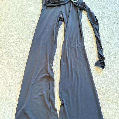 LOT 247B: NWT: Juniors Size L Denim Halter Jumpsuit, Authentic Collection Stretch Lei Jeans, Rave Flare Pants, Brown XOXO Pants, Red...