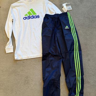 LOT 249L: Adidas Sportswear collection incl NWT Long Sleeve Tee w/ Matching Windbreaker Pants