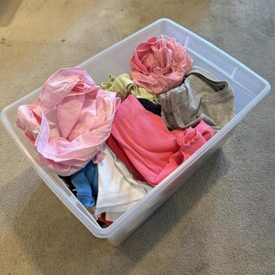 LOT 251L: Bin Full of Petite / Junior Ladies' Tanks & Tees: Guess, OP, Taxi, Blue Asphalt & More
