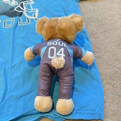 LOT 263B: Philadelphia Soul Football Fandom Collection: Shirts, Banner, Teddy & 2000s Cheerleader Signed Program