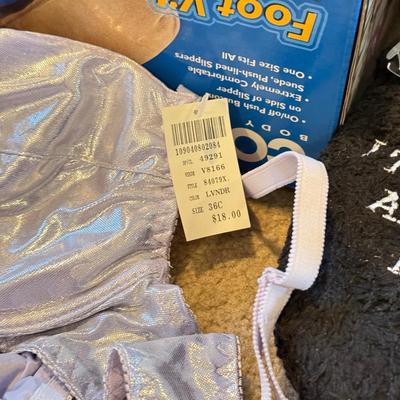 LOT 272L: NWT/NIP Conair Foot Vibes Slippers, Socks, Undershirts, Underwear & More