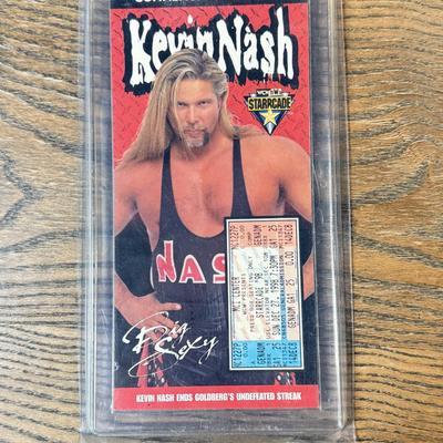 LOT 284J: Wrestling Memorabilia: Kevin Nash WCW Commemorative Ticket (750/10,000) w/ Sable & Kane Plaques