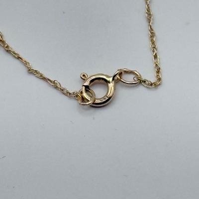 LOT 289J: Vintage 14k Gold Disney Mickey & Minnie Mouse Heart Locket Pendant on 16” 14k Gold Chain (4.7gtw)