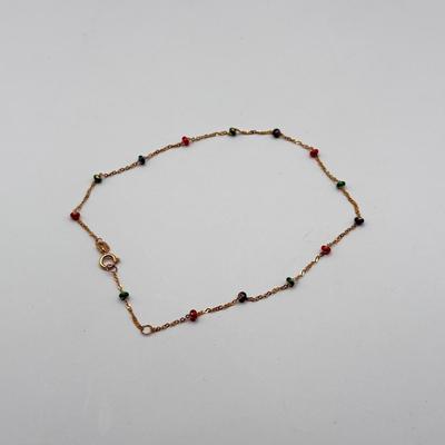 LOT 290J: 14kt Gold SLC 10" Ankle Bracelet (1.4g)