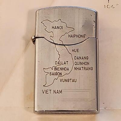 Zenith Windproof Lighter 66-67 with Vietnam Era Maps Army School Fort Gordon Ga.