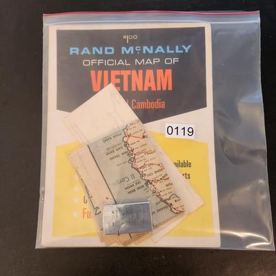 Zenith Windproof Lighter 66-67 with Vietnam Era Maps Army School Fort Gordon Ga.