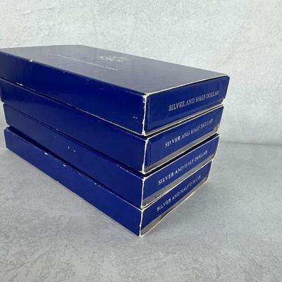Coins: 1986 Liberty Coins, Proof Silver Dollar and Clad Half-Dollar (4 sets)