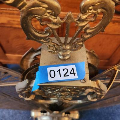 Vintage Brass Peacock Fan Fireplace Screen