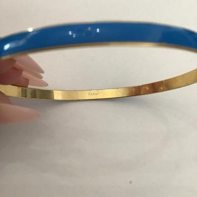 Vintage Blue enamel gold tone, bangle bracelet