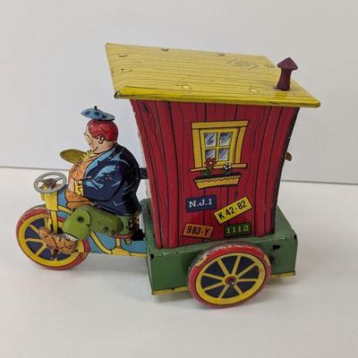 Vintage Humphrey Mobile Wyandotte Tin Litho Wind-Up Toy With Box