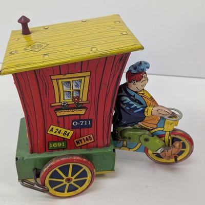 Vintage Humphrey Mobile Wyandotte Tin Litho Wind-Up Toy With Box