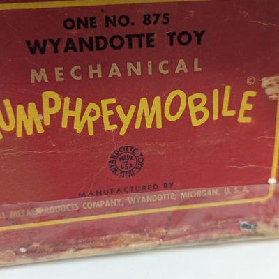 Vintage Humphrey Mobile Wyandotte Tin Litho Wind-Up Toy With Box