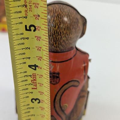 J, Chein Tin Litho Monkey Tipping Hat Mechanical Savings Bank