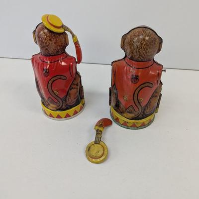 J, Chein Tin Litho Monkey Tipping Hat Mechanical Savings Bank