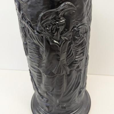 Pressed Metal Umbrella Holder Story Teller Design 18 1/4" Tall