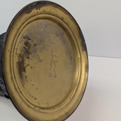 Pressed Metal Umbrella Holder Story Teller Design 18 1/4" Tall