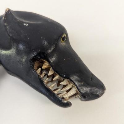 Approx 36 1/2" Carved Dog Walking Cane