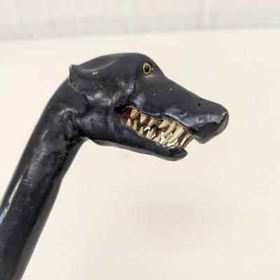 Approx 36 1/2" Carved Dog Walking Cane