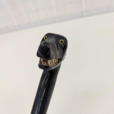 Approx 36 1/2" Carved Dog Walking Cane