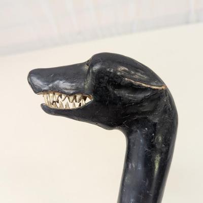 Approx 36 1/2" Carved Dog Walking Cane