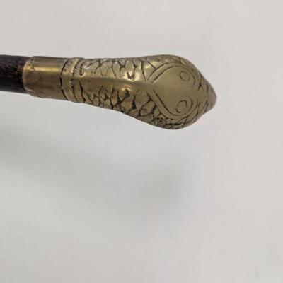 Approx 37 1/2" Cobra Snake Walking Cane