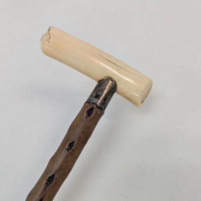 Approx 32 1/2" Bone Handled Walking Cane