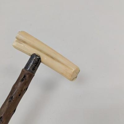 Approx 32 1/2" Bone Handled Walking Cane