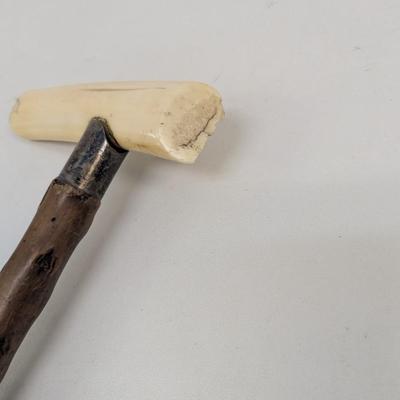 Approx 32 1/2" Bone Handled Walking Cane