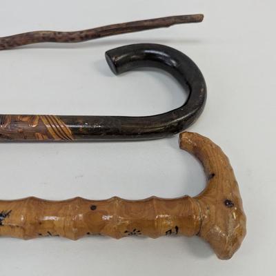 Hand Carved Scenic Story Telling Walking Canes