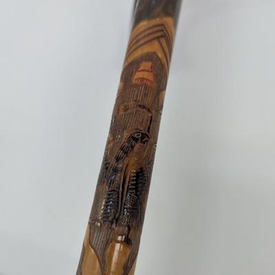 Hand Carved Scenic Story Telling Walking Canes