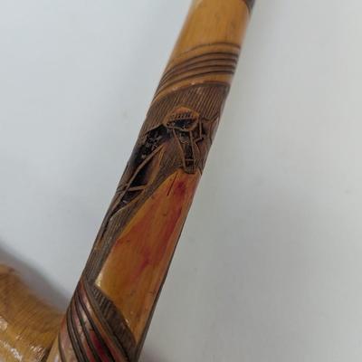 Hand Carved Scenic Story Telling Walking Canes