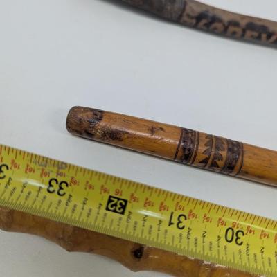 Hand Carved Scenic Story Telling Walking Canes
