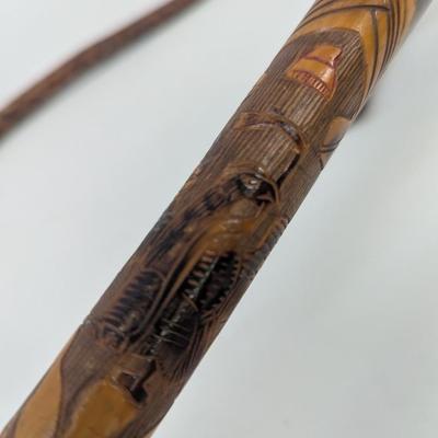 Hand Carved Scenic Story Telling Walking Canes